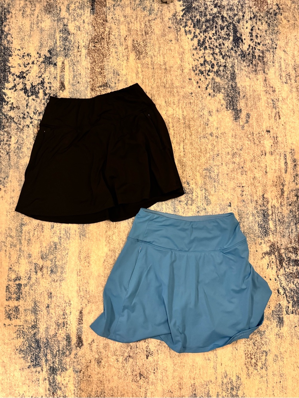 CALIA Black and Light Blue Athletic Skorts Set